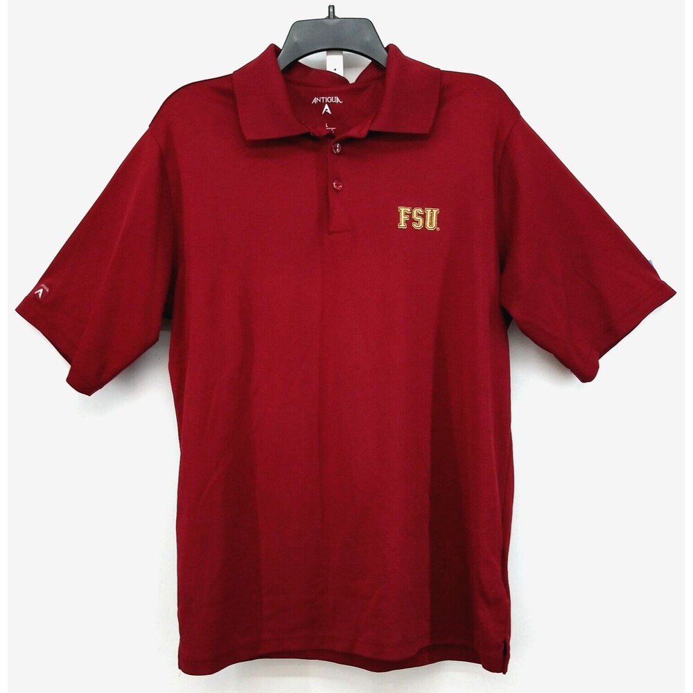 FSU Florida State University Mens Large Polo Shirt Short Sleeve Embroidered Logo